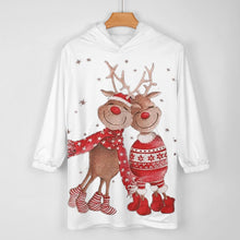 Cargar imagen en el visor de la galería, Sudadera Larga con Capucha Infantil con Forro Polar para Niña Chica Adolescentes B412 Personalizada con Impresión Completa de Múltiples Imágenes con Foto Logo Patrón Texto