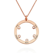 Cargar imagen en el visor de la galería, Collar con Piedras de Nacimiento para Familia de Plata 925 / Cobre para Mujer X0081 Grabado Personalizado con Texto Nombre