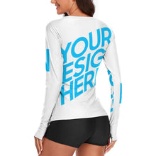 Cargar imagen en el visor de la galería, Camiseta de Protección Solar de Manga Larga para Mujer NZ143 Personalizada con Impresión Completa de una imagen con Foto Logo Patrón Texto