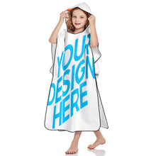 Cargar imagen en el visor de la galería, Poncho Toalla de Playa Grande Suave para Niños Niñas NT158 Personalizada con Impresión Completa con Foto Logo Patrón Texto