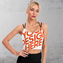 Cargar imagen en el visor de la galería, Top de Yoga con Tirantes Cruzados Sujetador Deportivo de Ejercicio Fitness para mujer YJ005 Personalizado con Impresión Completa de múltiples imágenes con Foto Logo Patrón Texto