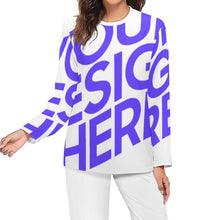 Cargar imagen en el visor de la galería, Top de pijama de mujer AL en calidad soft personalizado con patrón foto texto (impresión de imagen única)