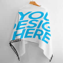Cargar imagen en el visor de la galería, Poncho / Capa de punto versátil con flecos para mujer MY07 Personalizado con Impresión Completa de una imagen con Foto Logo Patrón Texto