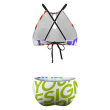 Cargar imagen en el visor de la galería, Bikini / Traje de baño estilo halter de tirantes BK2040 de mujer Personalizado con impresión completa de múltiples imágenes con Foto Logo Patrón Texto