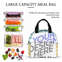 Cargar imagen en el visor de la galería, Bolsa de Almuerzo / Lonchera Térmica con Bolsillo Grande de Comida para Oficina Escuela para Mujer Hombre Niños XB0602049 Personalizada Impresion Completa de Múltiples Imágenes con Foto Logo Patrón Texto
