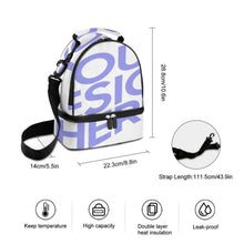 Cargar imagen en el visor de la galería, Bolsa de Comida de Doble Capa de Bandolera / Bolsa de Almuerzo de Hombro XB0602047 Personalizada de Una Imagen con Foto Logo Patrón Texto