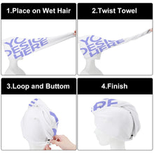 Cargar imagen en el visor de la galería, Toallas para el Pelo Secado Rápido / Toalla para Secar el Cabello / Gorro Absorbente de Agua para Pelo Cabello para Mujer Niña JJ0522045 Personalizadas Impresion Completa de Una Imagen con Foto Logotipo Patrón Texto