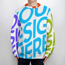 Cargar imagen en el visor de la galería, Suéter / Jersey de cuello redondo manga larga casual para hombre MY09 Personalizado con Impresión Completa de múltiples imágenes con Foto Logo Patrón Texto