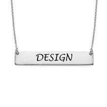 Cargar imagen en el visor de la galería, Collar de Barra Longitud Ajustable en plata de ley 925 chapado de oro rosa de 18K para mujer hombre X0058 Personalizado con texto nombre