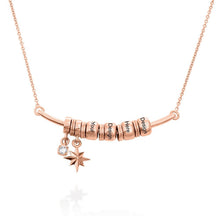 Cargar imagen en el visor de la galería, Collar con Colgante de Bolas Circulares Diamante Estrella de Plata de Ley 925 en Baño de Oro / Oro Rosa X0011 Grabado Personalizado con Texto Nombre