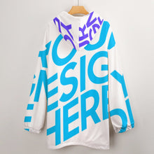 Cargar imagen en el visor de la galería, Abrigo / Sudadera con capucha caliente con forro polar de moda para mujer B412 Personalizado con Foto Logo Patrón Texto (Impresión Completa de una imagen)