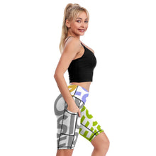 Cargar imagen en el visor de la galería, Pantalones de Yoga Cintura Alta Leggings de Yoga 1/2 para Mujer Y011B Personalizados con Impresión Completa de múltiples imágenes con Foto Logo Patrón Texto