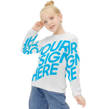 Cargar imagen en el visor de la galería, Jersey Suelto Suéter Holgado Cuello Redondo para Niña Chica MY03 Personalizado con Impresión Completa con Foto Logo Patrón Texto