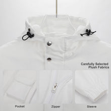 Cargar imagen en el visor de la galería, Chaqueta gruesa corta deportiva de moda con forro polar para mujer A679 Personalizada con Impresión Completa de una imagen con Foto Logo Patrón Texto