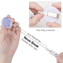 Cargar imagen en el visor de la galería, Carrete Plástico Retráctil de Soporte de Tarjeta de Identificación / Clip de Insignia JJ0529008 Personalizado Impresion Completa de Una Imagen con Foto Logotipo Patrón Texto