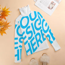 Cargar imagen en el visor de la galería, Suéter Jersey ligero elástico de cuello alto para mujer MY08 Personalizado con Impresión Completa de una imagen con Foto Logo Patrón Texto