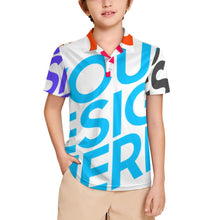 Cargar imagen en el visor de la galería, Polo de manga corta para niños pequeños de 3 a 16 años J62T personalizado con patrón foto texto (impresión de imágenes múltiples)
