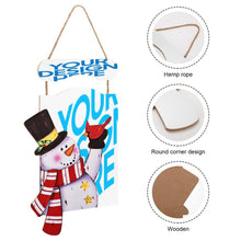 Cargar imagen en el visor de la galería, Cuadro de Madera de Muñeco de Nieve Navideño con Diseño Personalizado Personalizada de Tus Fotos o Textos
