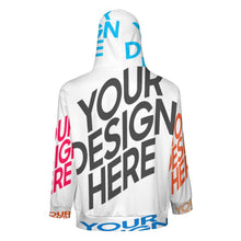 Cargar imagen en el visor de la galería, Sudadera con capucha y cremallera de manga larga para hombre WY14 personalizado con patrón foto texto (impresión de imágenes múltiples)