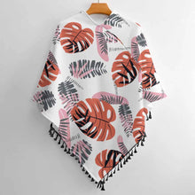 Cargar imagen en el visor de la galería, Poncho / Capa de punto versátil con flecos para mujer MY07 Personalizado con Impresión Completa de una imagen con Foto Logo Patrón Texto