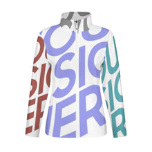 Cargar imagen en el visor de la galería, Top Deportivo con Cierre Manga Larga para Yoga Deporte Correr para Mujer SDS007 Personalizado con Impresión Completa de Múltiples Imágenes con Foto Logo Patrón Texto