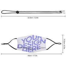 Cargar imagen en el visor de la galería, Mascarilla Antipolvo Higiénica Reutilizable Ajustable con Filtro para Adulto JJ0521198 Personalizada Impresion Completa de una imagen con Foto Logo Patrón Texto