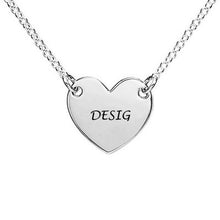 Cargar imagen en el visor de la galería, Collar de corazón longitud ajustable en plata de ley 925 chapado de oro rosa de 18K para mujer X0057 Personalizado con texto nombre