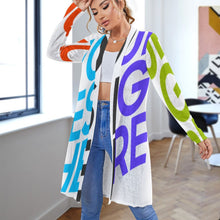 Cargar imagen en el visor de la galería, Cárdigan Blusa de longitud media fresco para mujer NZ060 Personalizado con Impresión Completa de múltiples imágenes con Foto Logo Patrón Texto