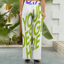 Cargar imagen en el visor de la galería, Pantalones Holgados de cintura elástica de piernas anchas para mujer NZ203 Personalizados con Impresión Completa de múltiples imágenes con Foto Logo Patrón Texto