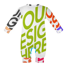 Cargar imagen en el visor de la galería, Body de bebé de manga larga para niña o niño personalizado con patrón foto texto (impresión de imágenes múltiples)