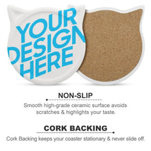 Cargar imagen en el visor de la galería, Posavasos de Cerámica Forma de Gato Posavasos Resistentes al Calor Posavasos para Bebidas para Protección de Mesa Juego de 4 / 6 JJ0520146 Personalizados con impresión de una imagen con Foto Logo Patrón Texto