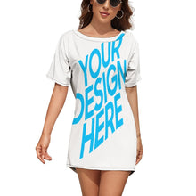 Cargar imagen en el visor de la galería, Vestido Suelto / Camiseta Larga con Manga Murciélago para Mujer NZ023 Personalizado con Impresión Completa con Foto Logo Patrón Texto