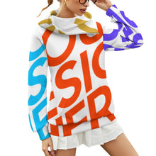Cargar imagen en el visor de la galería, Sudadera con capucha solapa con forro polar para mujer AKH Personalizada con Impresión Completa de múltiples imágenes con Foto Logo Patrón Texto