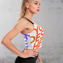 Cargar imagen en el visor de la galería, Top de Yoga con Tirantes Cruzados Sujetador Deportivo de Ejercicio Fitness para mujer YJ005 Personalizado con Impresión Completa de múltiples imágenes con Foto Logo Patrón Texto