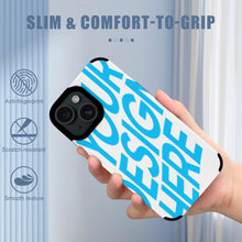 Cargar imagen en el visor de la galería, Funda de piel de fibra para iPhone 15 / 15 Plus / 15 Pro / 15 Pro Max personalizado con patrón foto texto