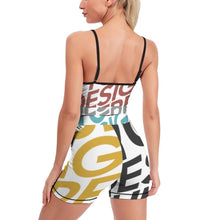 Cargar imagen en el visor de la galería, Conjunto De Yoga Traje Deportivo Ropa De Entrenamiento Gimnasio para Mujer T08 Personalizado con Impresión Completa de múltiples imágenes con Foto Logo Patrón Texto