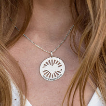 Cargar imagen en el visor de la galería, Collar Grabado de Colgante Redondo Corazón para Mujer X0082 Personalizado con Texto Nombre en Plata de Ley 925 / Cobre Bañado Oro Rosa