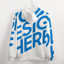 Cargar imagen en el visor de la galería, Sudadera con Capucha de felpa con cremallera Chaqueta de forro polar para hombre GH Personalizada con Impresión Completa de una imagen con Foto Logo Patrón Texto