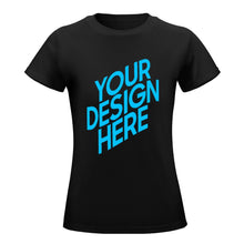 Cargar imagen en el visor de la galería, Camiseta 100% algodón suave casual talla grande manga corta para mujer FS0803125 Personalizada con Impresión Trasera de una imagen con Foto Logo Patrón Texto
