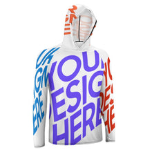 Cargar imagen en el visor de la galería, Camisa de protección UV para hombres Camisa de protección solar de secado rápido de manga larga con sombrero para el sol NZ145 personalizado con patrón foto texto (impresión de imágenes múltiples)