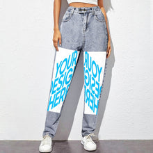 Cargar imagen en el visor de la galería, Jeans harem elásticos cintura alta 9037 personalizados con foto, texto o logo (Imagen única)