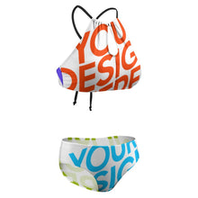Cargar imagen en el visor de la galería, Bikini / Traje de baño estilo halter de tirantes BK2040 de mujer Personalizado con impresión completa de múltiples imágenes con Foto Logo Patrón Texto
