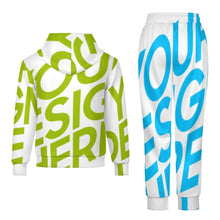 Cargar imagen en el visor de la galería, Conjunto de sudadera de 2 piezas A5TZ para niños y niñas con sudadera con capucha y pantalones deportivos personalizado con patrón foto texto