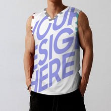 Cargar imagen en el visor de la galería, Chaleco Deportivo de Baloncesto / Camiseta sin Mangas Cuello en V para hombre RK Personalizado con Impresión Completa de múltiples imágenes con Foto Logo Patrón Texto