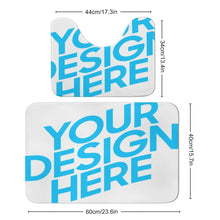 Cargar imagen en el visor de la galería, Conjunto de dos piezas de alfombrillas de terciopelo coral Alfombra Suave Absorbente JJ0519177 Personalizado con impresión completa de una imagen con Foto Logo Patrón Texto