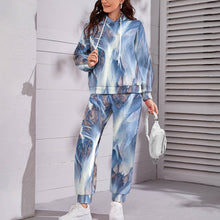Cargar imagen en el visor de la galería, Conjunto de sudadera con capucha casual para mujer 4T03 Personalizado con Impresión Completa de una imagen con Foto Logo Patrón Texto