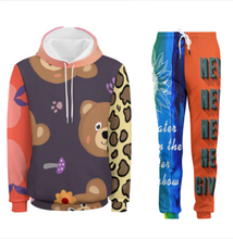 Cargar imagen en el visor de la galería, Traje de Sudadera con capucha casual de deporte para hombre 4T03 Personalizado con Impresión Completa de múltiples imágenes con Foto Logo Patrón Texto