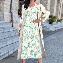 Cargar imagen en el visor de la galería, Traje de de Vestido sin Mangas y Cárdigan Largo Casual Elegante de Moda para Mujer STZ Personalizado Impresion Completa de Múltiples Imágenes con Foto Logo Patrón Texto