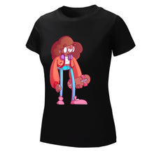 Cargar imagen en el visor de la galería, Camiseta 100% algodón suave casual talla grande manga corta para mujer FS0803125 Personalizada con Impresión Trasera de una imagen con Foto Logo Patrón Texto