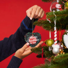 Cargar imagen en el visor de la galería, Adornos Decoraciones de Navidad de Corazón / Adornos Navideños Personalizados con Foto Logo Patrón Texto (Impresión Completa de Una Imagen)